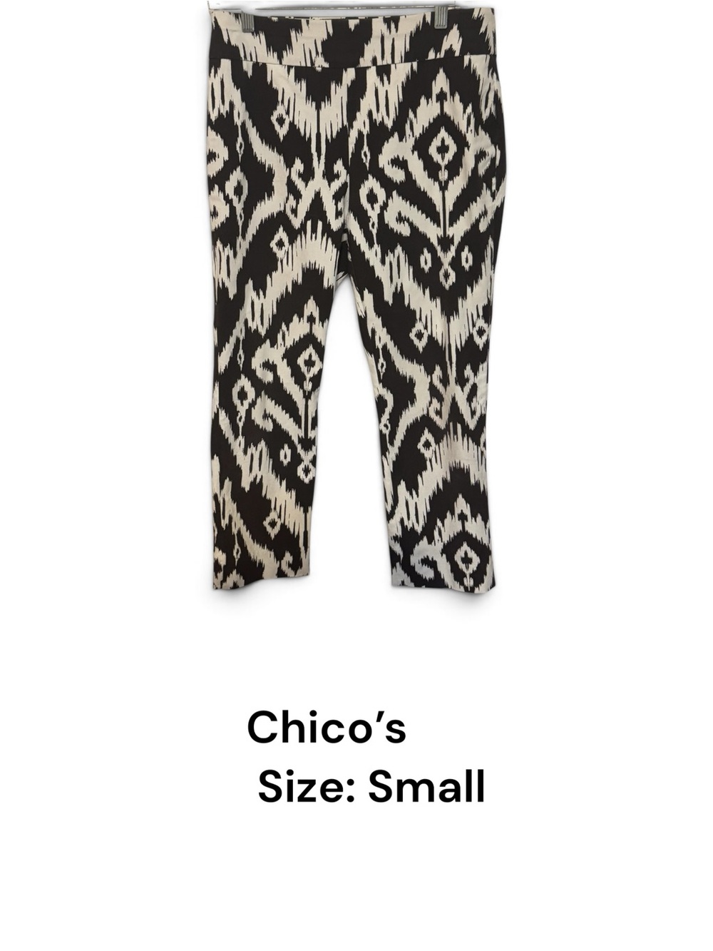 Chico's Black and White Ikat Capri Leggings